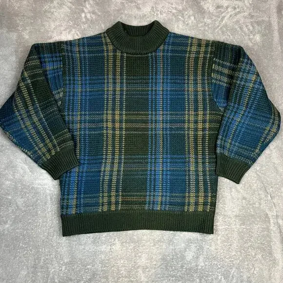 VTG Timberland Weathergear Sweater 100% Wool Mens XL Green Pullover Grandfather - Picture 1 of 10